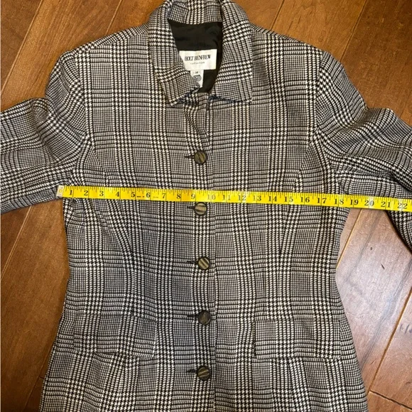 Holt Renfrew Women’s Brown and Cream Plaid Wool Jacket | EUC | Size 14 or Large - Picture 6 of 7